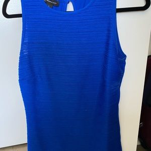 INC | Size Small | Womens Royal Blue Sleeveless Textured Blouse Work Business